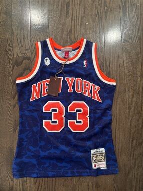 Bape New York Blue Jersey with Orange Trim - #33